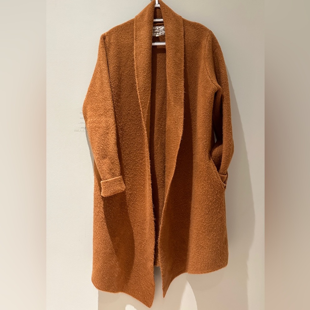 Pink Martini knit cardigan.
